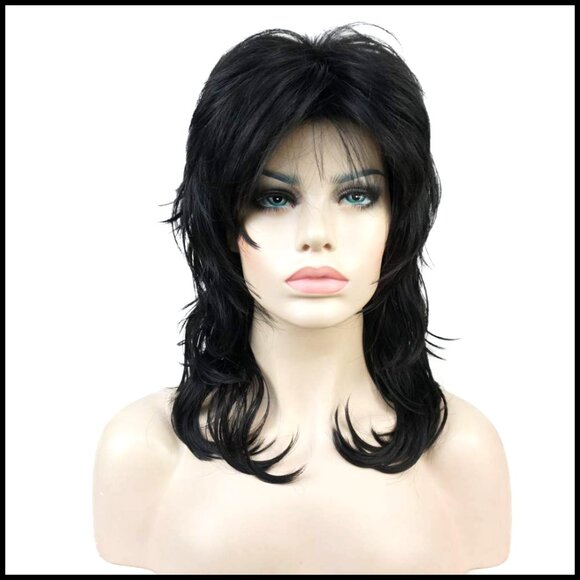 Shaggy Layered Synthetic Wig Shoulder Length with Bangs Straight Wave Style main image 5